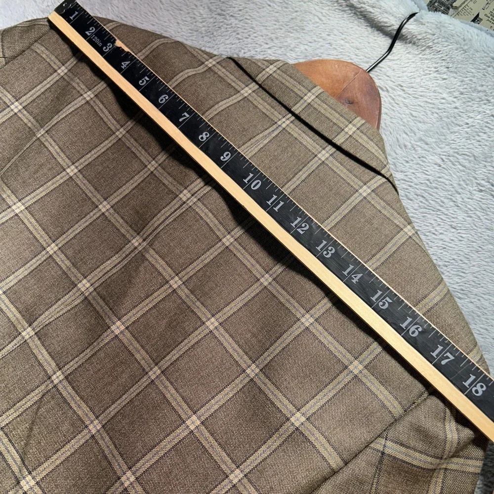 Sergio Valentino Italy Super 150s Wool Plaid Blazer Brown 36 S Novello Jacket 36